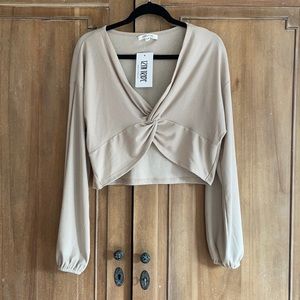 12TH TRIBE Frankie Tan Criss Cross Top (S/M)